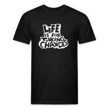 Load image into Gallery viewer, Life is for Taking Chances in white T-Shirt - black