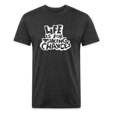 Load image into Gallery viewer, Life is for Taking Chances in white T-Shirt - heather black